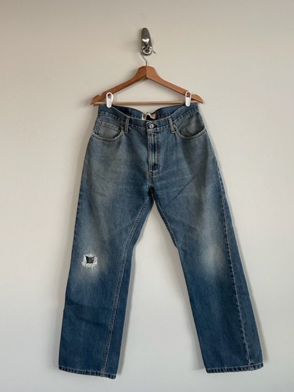 Vintage Y2K Levi's 505 Straight Fit Distressed Jeans Sz 34 x‎ 29